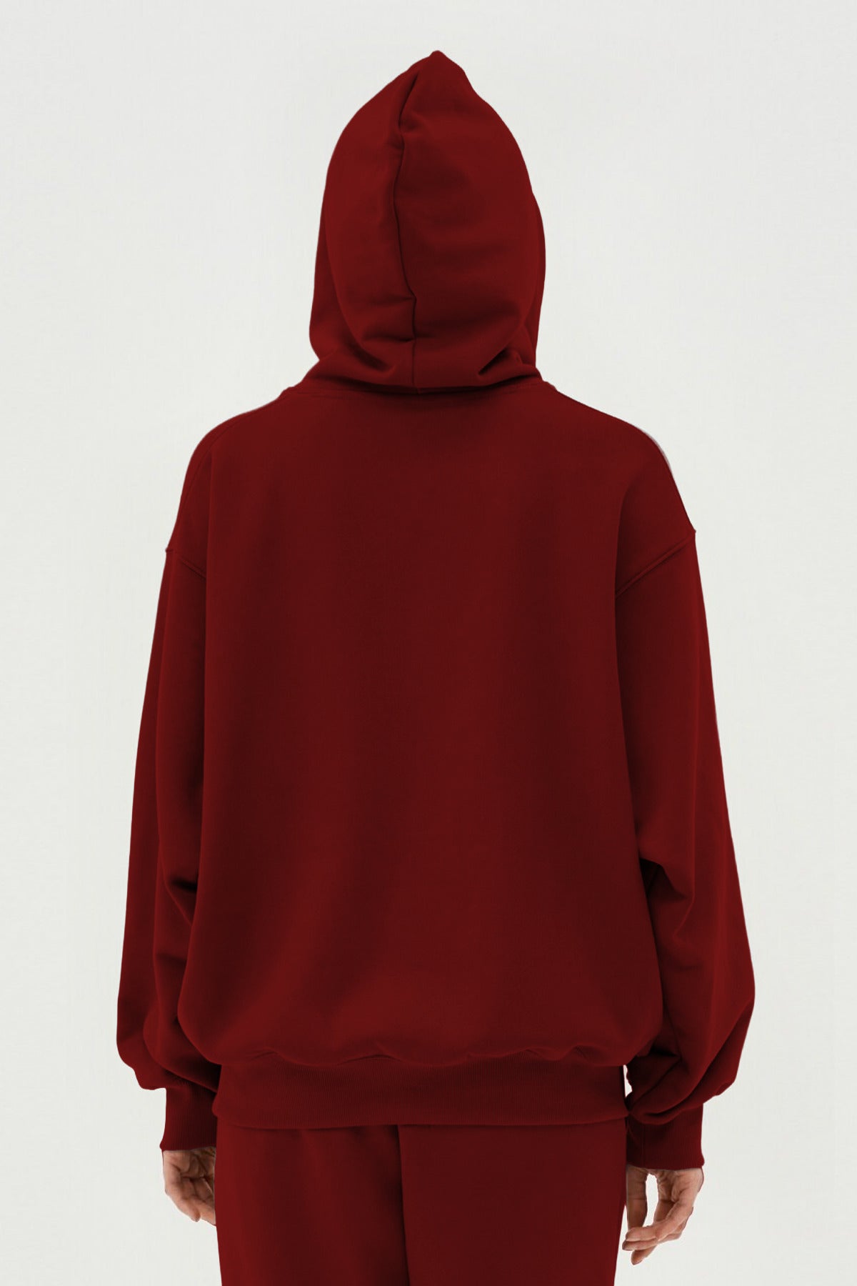 Unisex 3 İ̇pli̇k Şardonlu Oversi̇ze Çi̇ftleri̇n Kullanimina Uygun Eşofman Takimi (tekli̇) - Bordo - 3