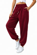 Kadın Bordo Kalın İ̇çi Polarlı Basic Jogger Örme Eşofman Altı - Bordo - 3