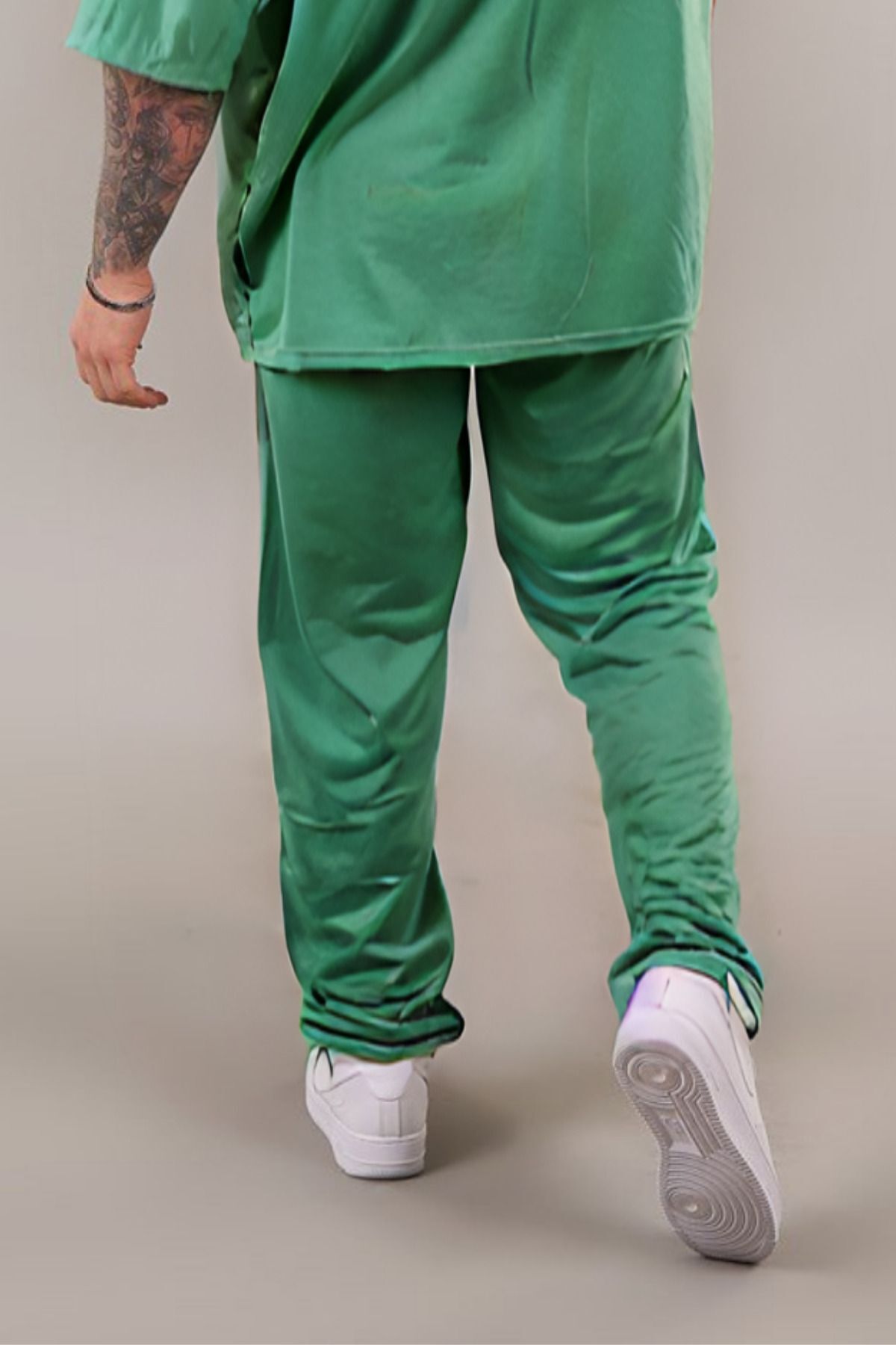 Erkek Penye Rahat Beli Lastikli Pijama Altı - Yeşil - 3