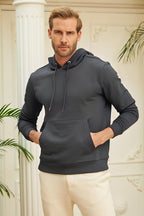 Erkek Kapşonlu Kanguru Cepli̇ 3 İ̇pli̇k Oversi̇ze Sweatshi̇rt - Füme - 3