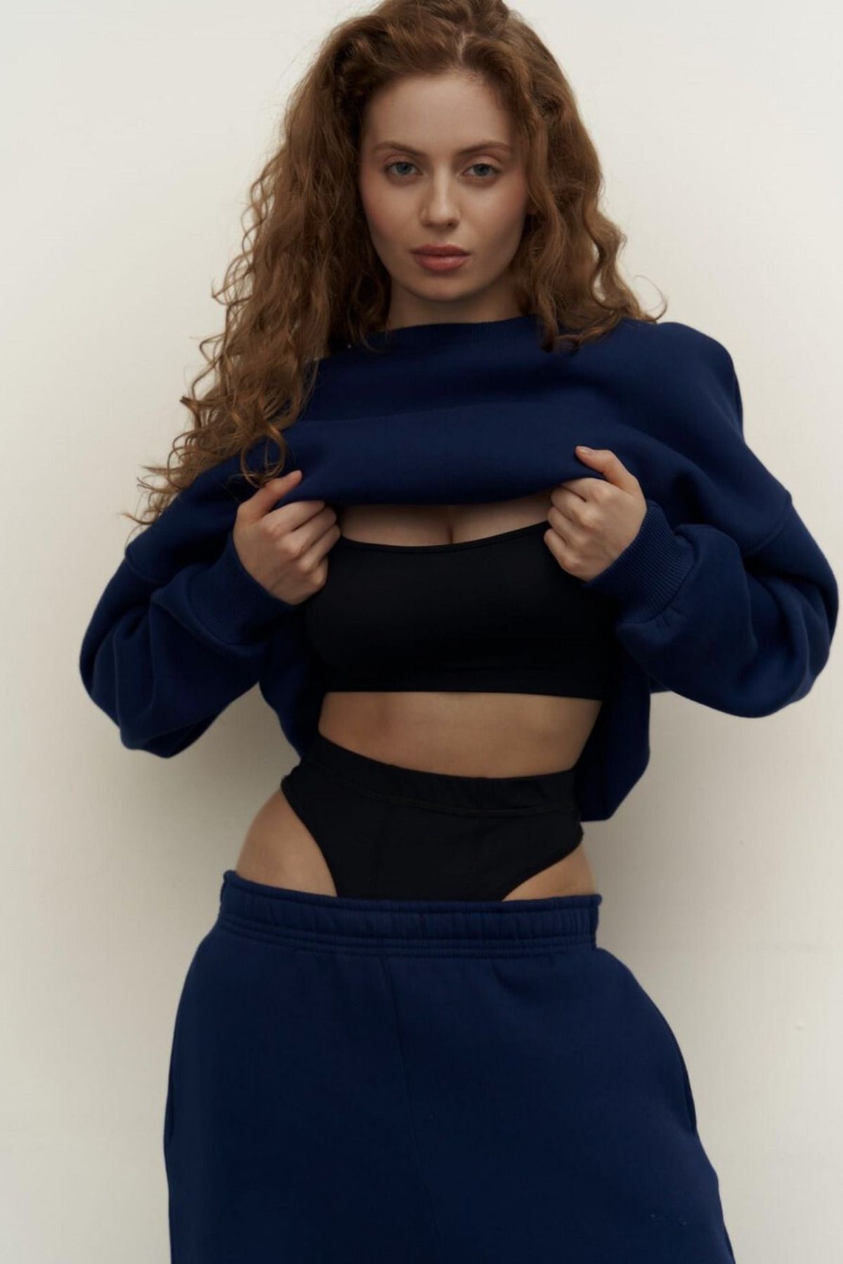 Kadin Oversi̇ze Yumuşak Eşfoman Takimi - NAVYBLUE - 1
