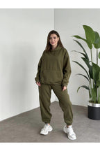 Kadın Haki Brooklyn Oversize Kapşonlu Alt Üst Eşofman Takımı - Haki - 4