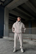 Unisex Krem Şardonlu Eşofman Takımı - Bej - 5