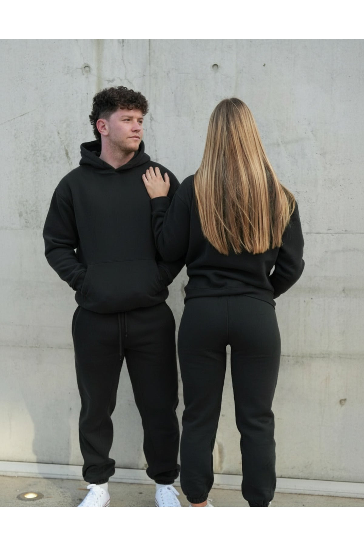 Unisex Çi̇ftlere Özel 3 İ̇pli̇k Şardonlu Eşofman Takimi - Siyah - 3