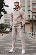 Erkek Oversi̇ze Jogger Bej Eşofman Takimi - Bej - 1