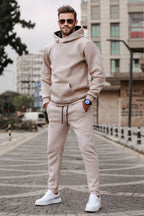 Erkek Oversi̇ze Jogger Bej Eşofman Takimi - Bej - 1