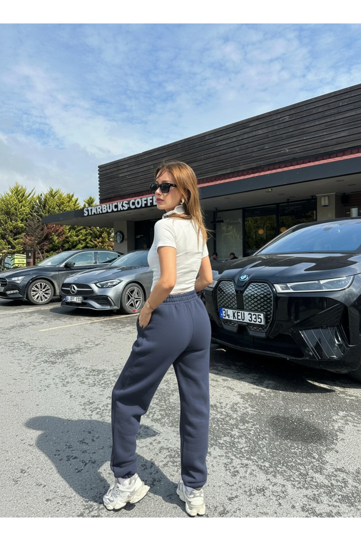 Kadin 3 İ̇pli̇k Şardonlu Yüksek Bel Paçasi Lasti̇kli̇ Jogger Eşofman Alti - Füme - 2