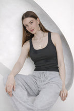 Kadin Fi̇ti̇lli̇ Kalin Askili Esnek Body Atlet - Füme - 5