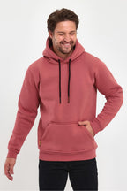 Erkek Kapşonlu Kanguru Cep Sweatshirt - MÜRDÜM - 2