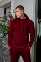 Erkek Esnek Kaliteli Spor Model Sweatshirt - Bordo - 2