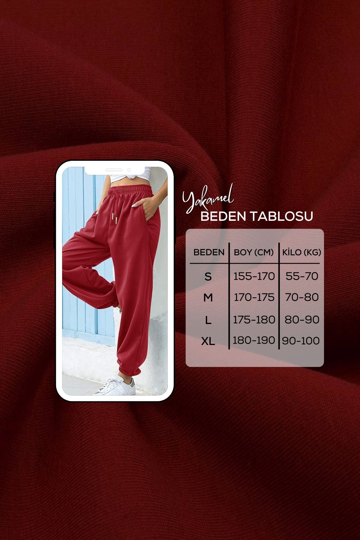 Kadın Bordo/bugundy Jogger Eşofman Altı - Bordo - 4