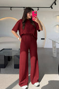 Kadın Bordo Trend Model Yazlık Alt Üst Takım - Bordo - 1