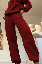 Çiftlere Özel (tekli̇) Oversize Couple Eşofman Takımı - Kırmızı - 2
