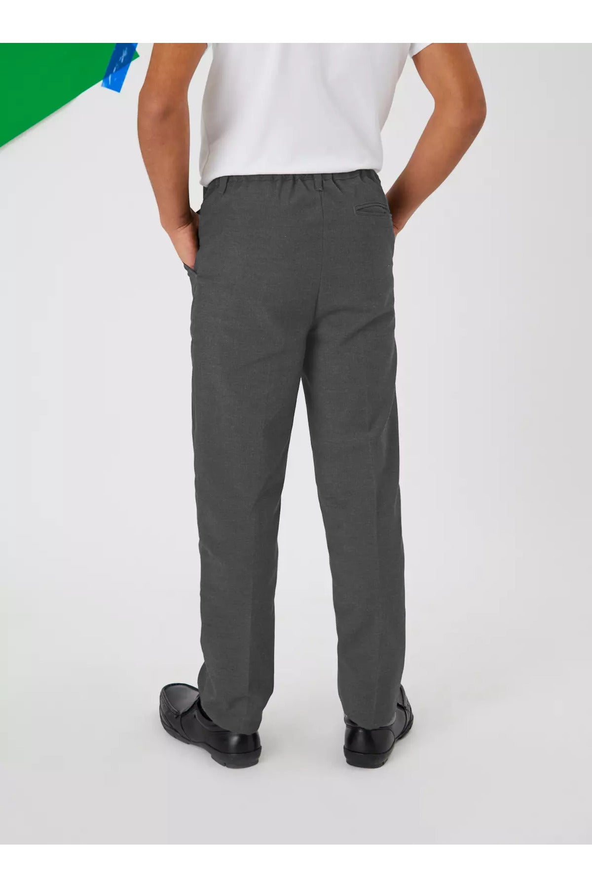 Erkek Klasik Düz Baskısız Okul Pantolon - Gri - 3