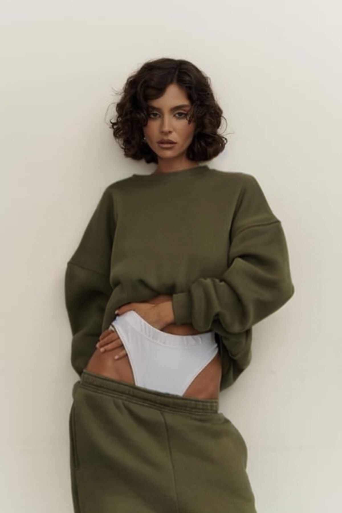 Kadin Oversi̇ze Yumuşak Eşfoman Takimi - KHAKİ - 5
