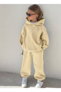 Çocuk Unisex 3 İ̇pli̇k Şardonlu Rahat Kesi̇m Kişlik Eşofman Takimi - Bej - 1