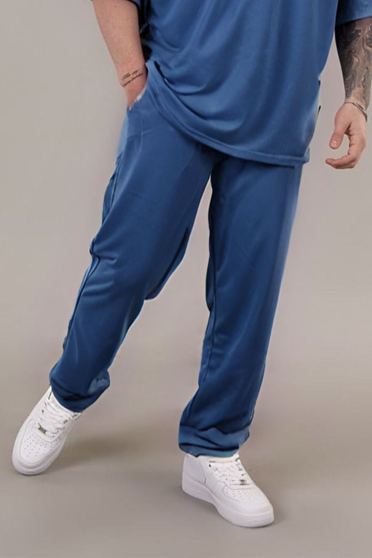 Erkek Penye Rahat Beli Lastikli Pijama Altı - İndigo - 2