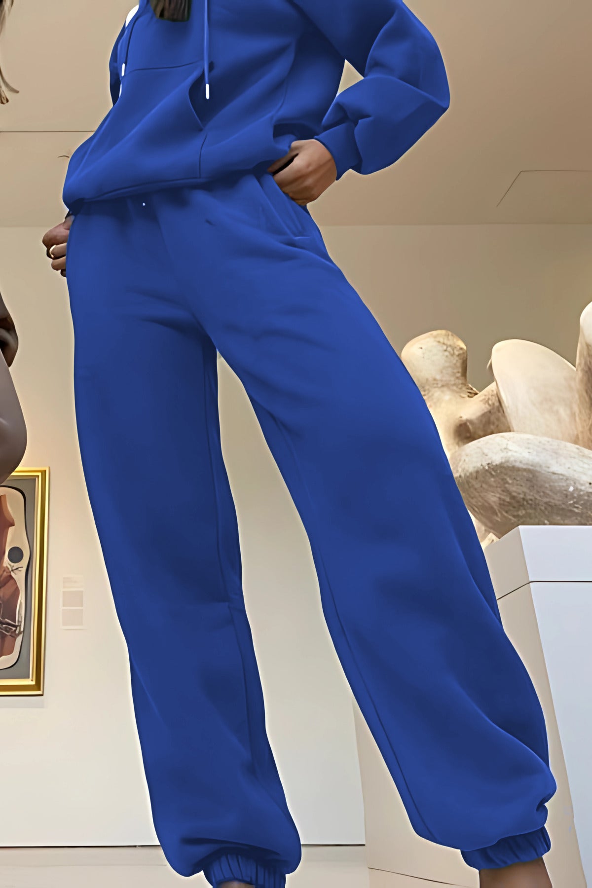 Çiftlere Özel (tekli̇) Oversize Couple Eşofman Takımı - Saks Mavisi - 2