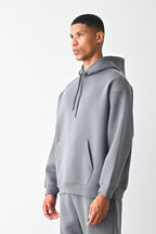Erkek Kapşonlu Kanguru Cep Kışlık Sweatshirt - Gri - 2