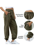 Kadın Haki Kalın İ̇çi Polarlı Basic Jogger Örme Eşofman Altı - Haki - 4