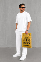 Oversize Salaş Kesim Premium Takım Kombin Rahat Kalıp Unisex İ̇kili Takım - Beyaz - 3