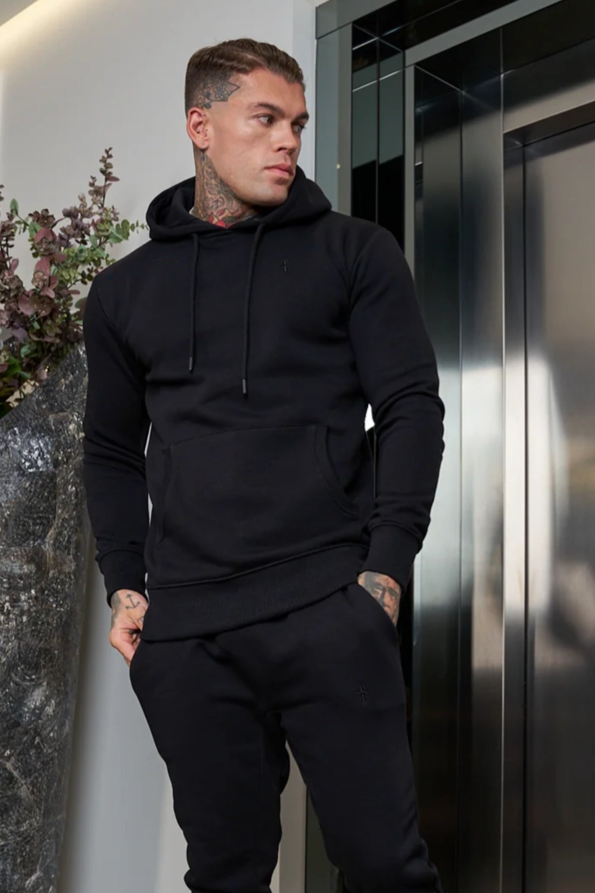 Erkek Esnek Kaliteli Spor Model Sweatshirt - Siyah - 4