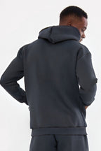 3iplik Bisiklet Yaka Kalın Sweatshirt Pamuklu - Füme - 4