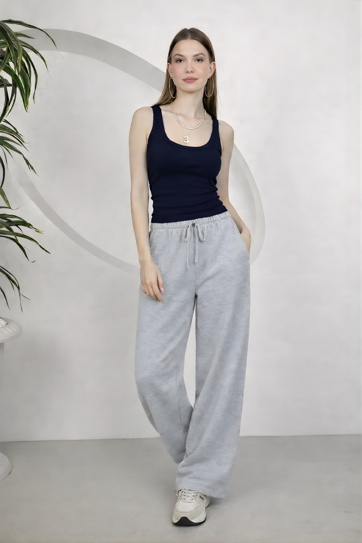 Kadin Fi̇ti̇lli̇ Kalin Askili Esnek Body Atlet - Lacivert - 1