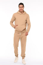 Erkek 3 İ̇pli̇k Jogger Ve Hoodi̇e Eşofman Takimi - Vizon - 2