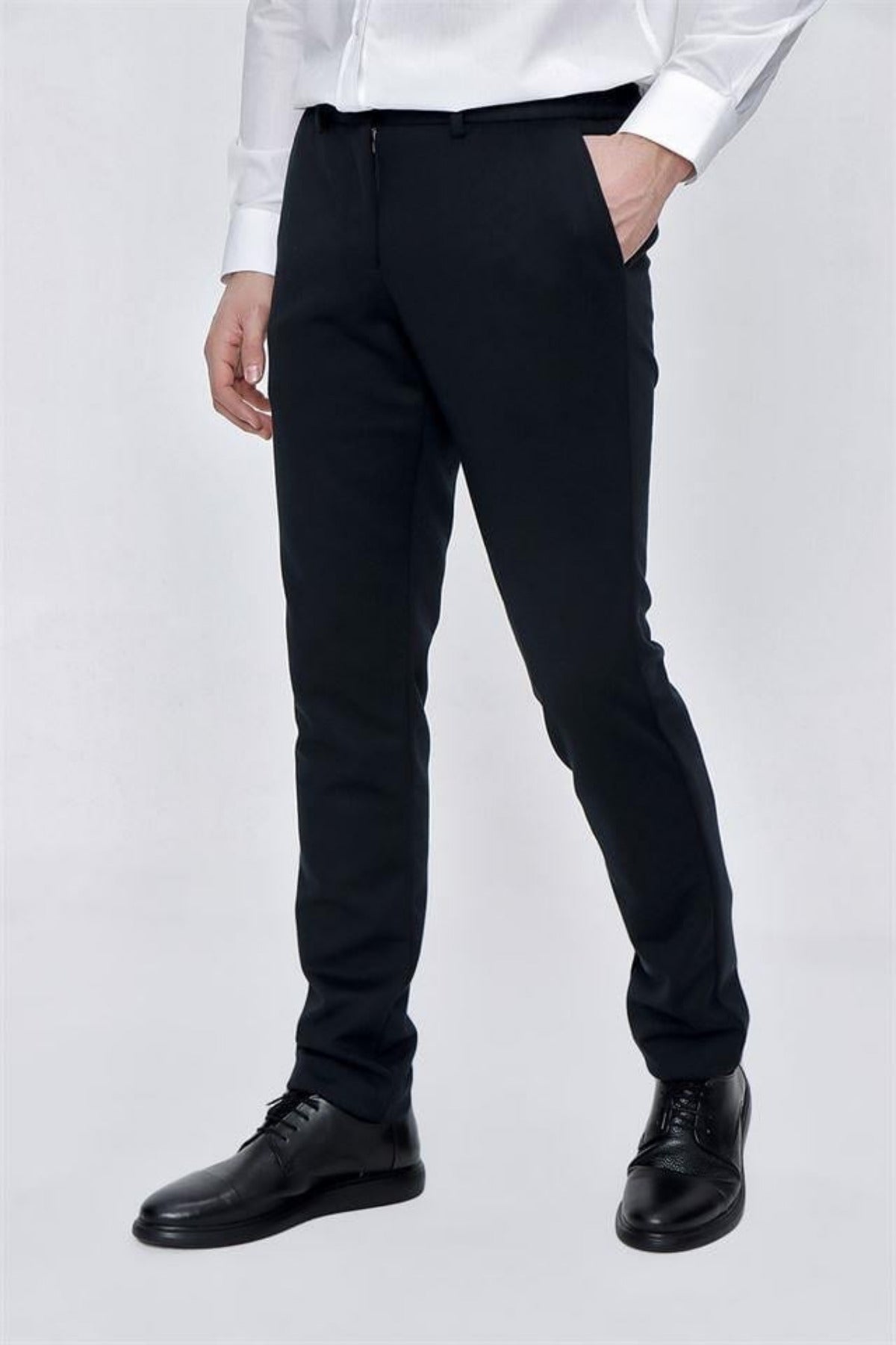 Erkek Likralı Esnek Kaliteli Kumaş Okul Pantolonu - Lacivert - 3
