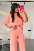 Kadın Trend Model Yazlık Alt Üst Takım - Pembe - 2
