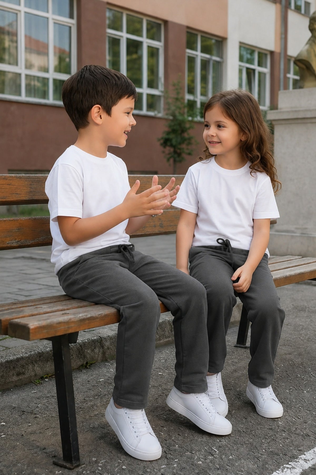 Unisex Kiz Erkek Çocuk Li̇krali Eşofman Bel Rahat Kalip Beli̇ Bağlamali Cepli̇ Mevsi̇mli̇k Bebe-garson Okula Dönüş Pantolonu (tekli̇) - Antrasit1 - 4