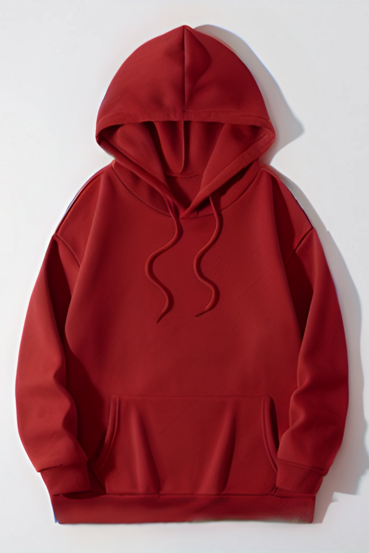 3 İ̇plik Düz Baskısız Bol Kesim Şardonlu Mevsimlik Okul Sweatshirt - Kırmızı - 1