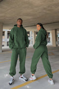 Çiftlere Özel (tekli̇) Oversize Couple Eşofman Takımı - Koyu Yeşil - 1