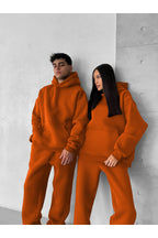 Unisex Oversi̇ze Çi̇ftleri̇n Kullanimina Uygun Eşofman Takimi ( Ürün 1 Takim) - Turuncu - 3