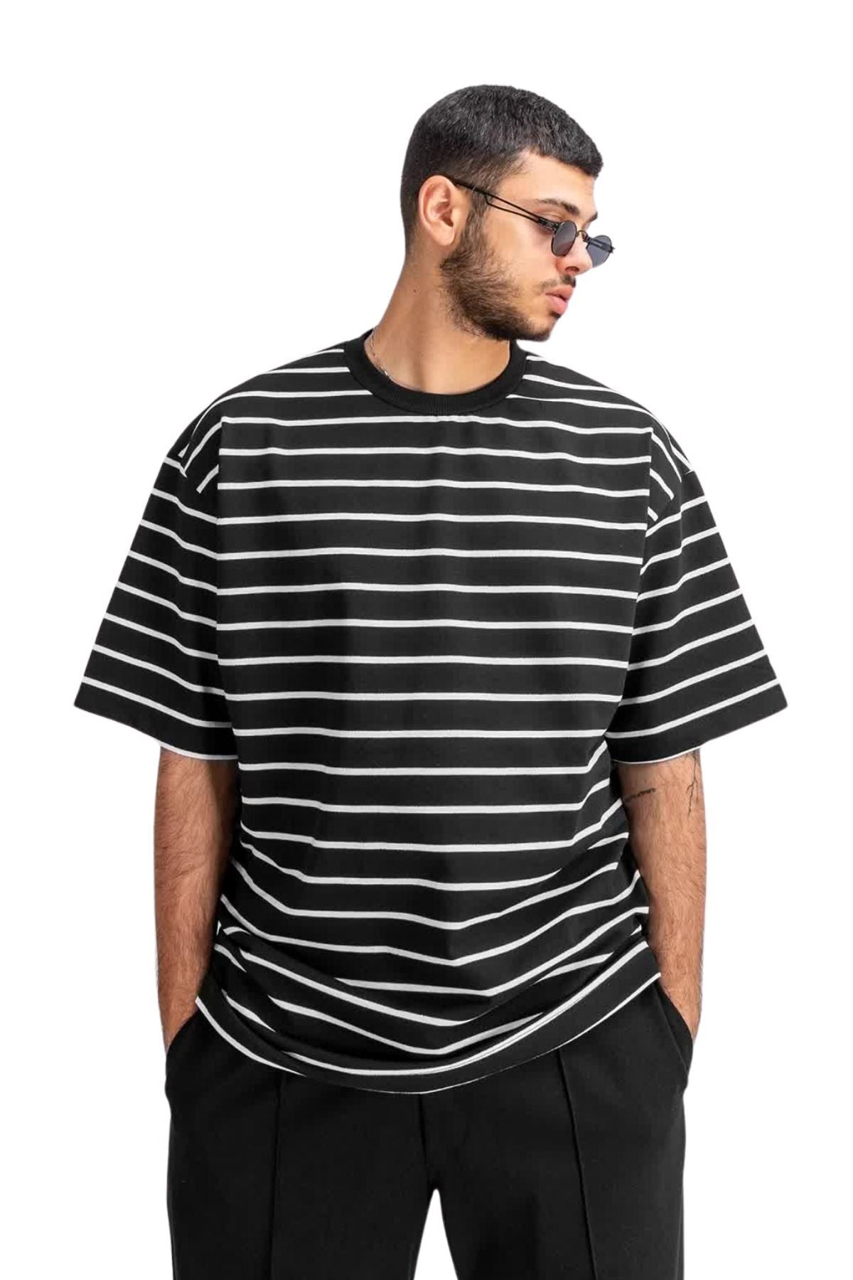 Erkek Oversize Penye T-shirt - Çok Renkli - 1