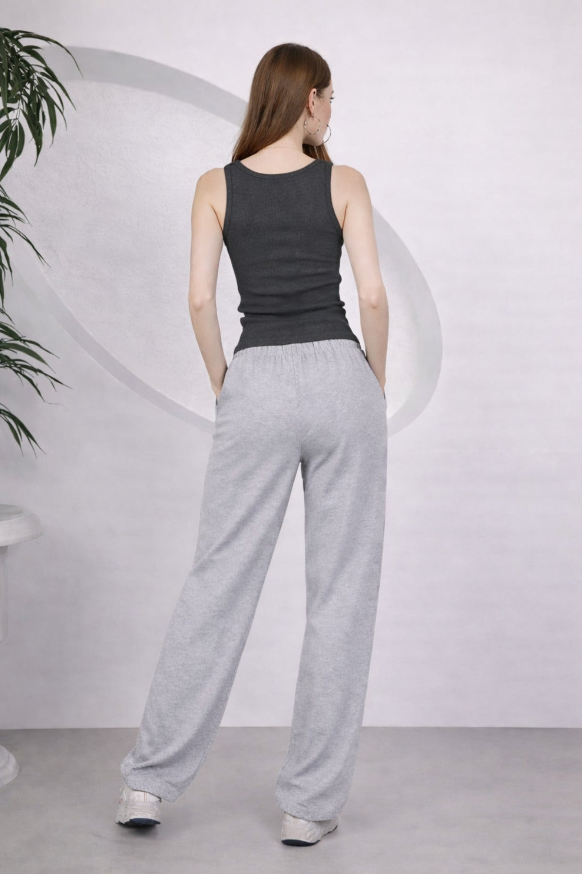 Kadin Fi̇ti̇lli̇ Kalin Askili Esnek Body Atlet - Füme - 6