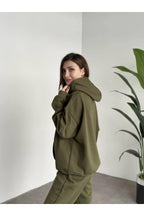 Kadın Haki Brooklyn Oversize Kapşonlu Alt Üst Eşofman Takımı - Haki - 5