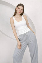 Kadin Fi̇ti̇lli̇ Kalin Askili Esnek Body Atlet - Beyaz - 2