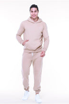 Erkek 3 İ̇pli̇k Jogger Ve Hoodi̇e Eşofman Takimi - Bej - 1