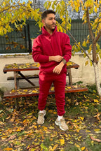 Efsane Oversize 3iplik Kalın Eşofman Takımı Unisex - Bordo - 7