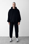 Oversi̇ze Rahat Kalıp Eşofman Takımı - Siyah - 1