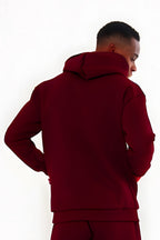 3iplik Bisiklet Yaka Kalın Sweatshirt Pamuklu - Bordo - 3