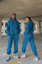 Çiftlere Özel (tekli̇) Oversize Couple Eşofman Takımı - Turkuaz - 1