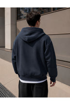 Erkek 3 İ̇pli̇k Fermuarli Kapüşonlu Oversi̇ze Rahat Sweatshirt Hirka - Füme - 3