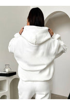 Kadın Ekru Beyaz Hoodie Sweatshirt Kapşonlu 3 İplik Puf 248-1 - kırık beyaz ekru - 3