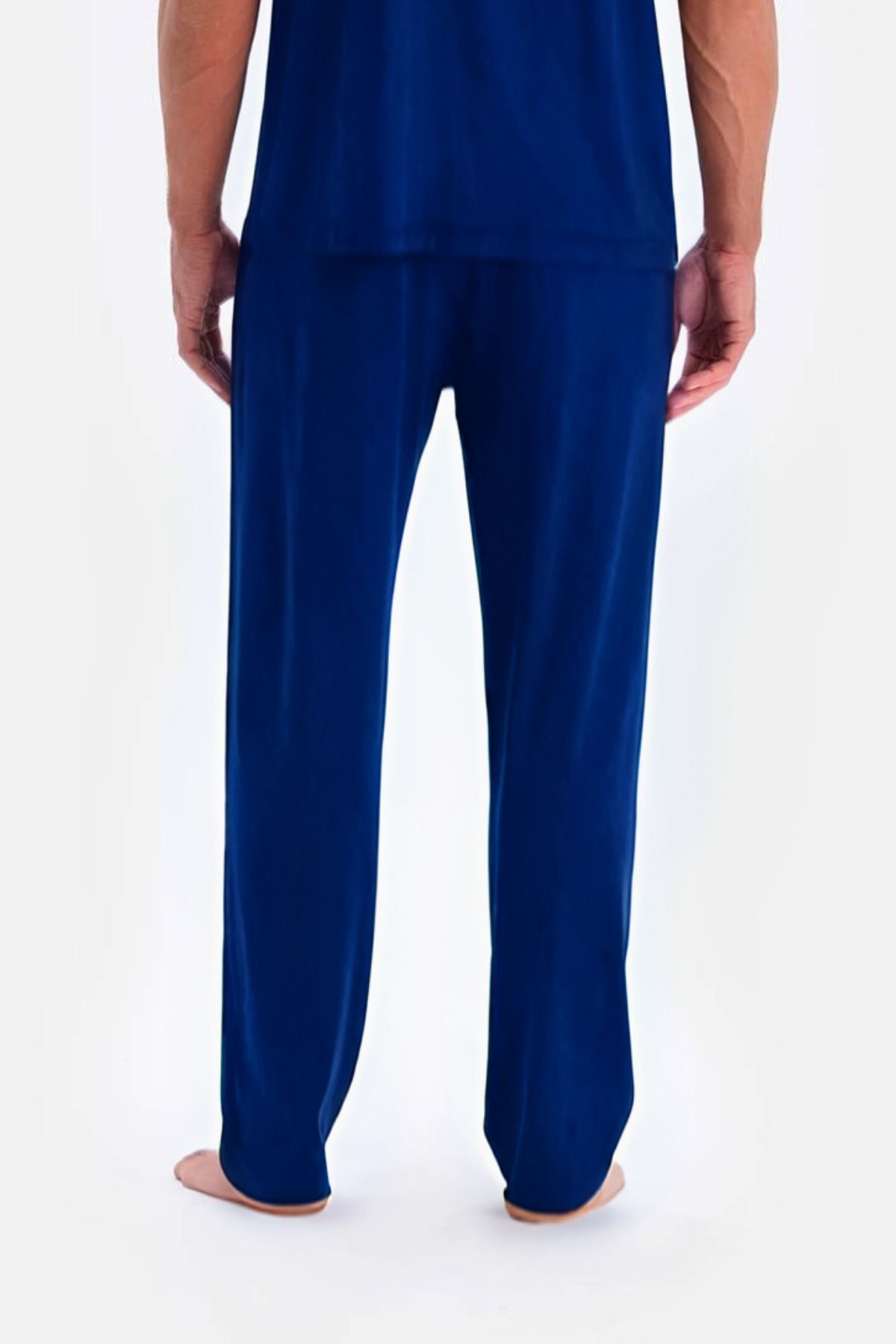 Erkek Lacivert Batik Relaxed Rahat Beli Lastikli Pijama Altı - Lacivert - 3
