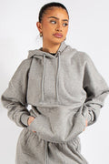 Kapuşonlu 3 İplik Sweatshirt - Gri - 1