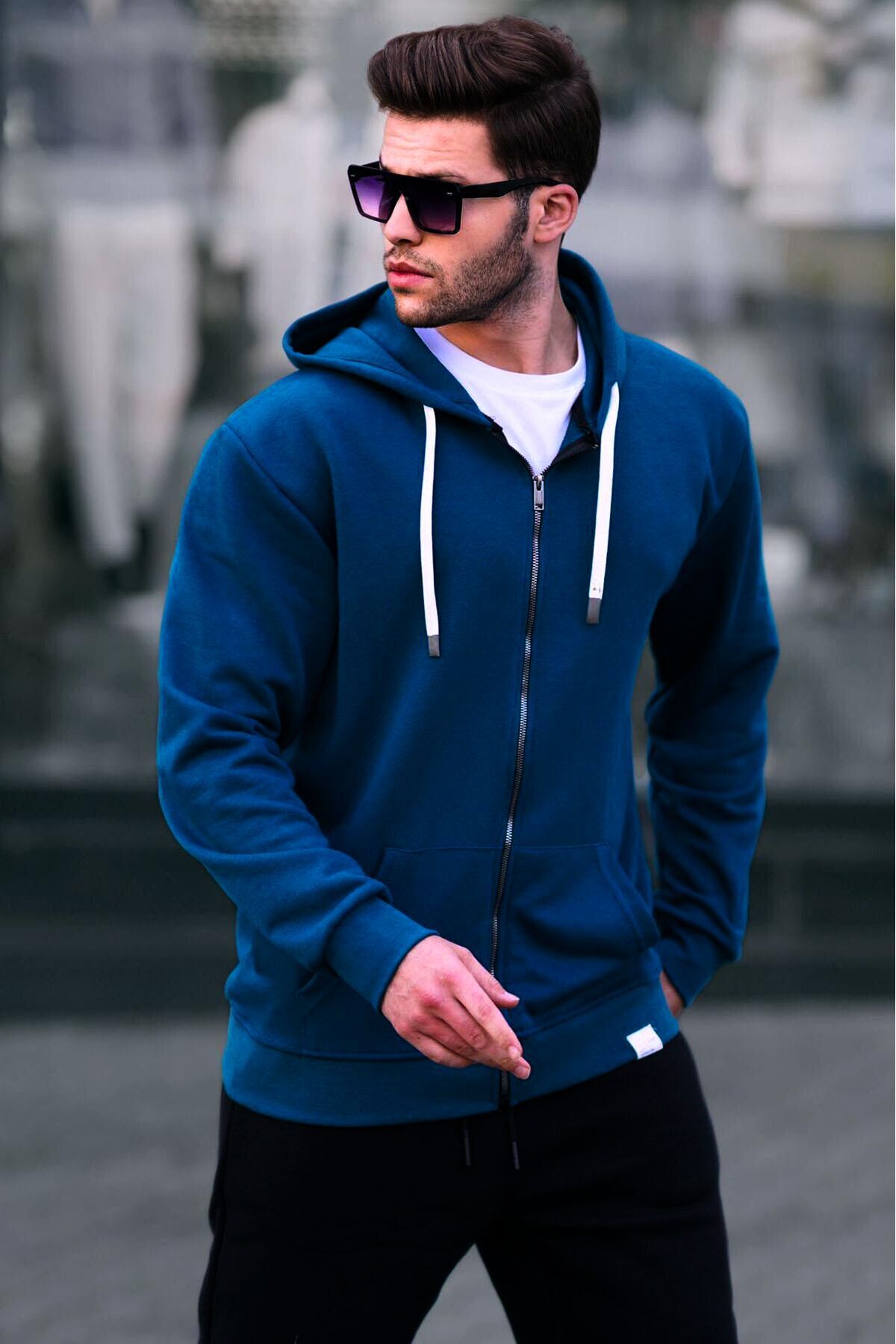 Saks Fermuarlı Kapüşonlu Erkek Sweatshirt - SAKS - 2