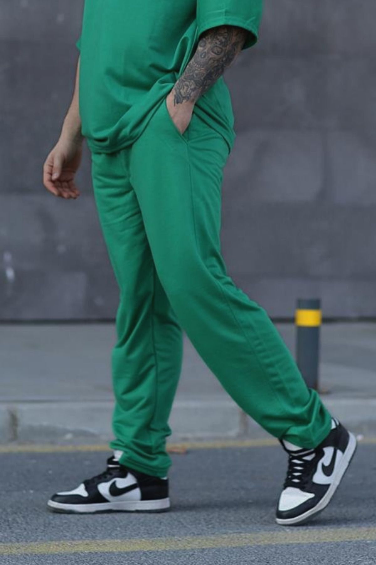 Erkek Penye Rahat Beli Lastikli Pijama Altı - Yeşil - 2
